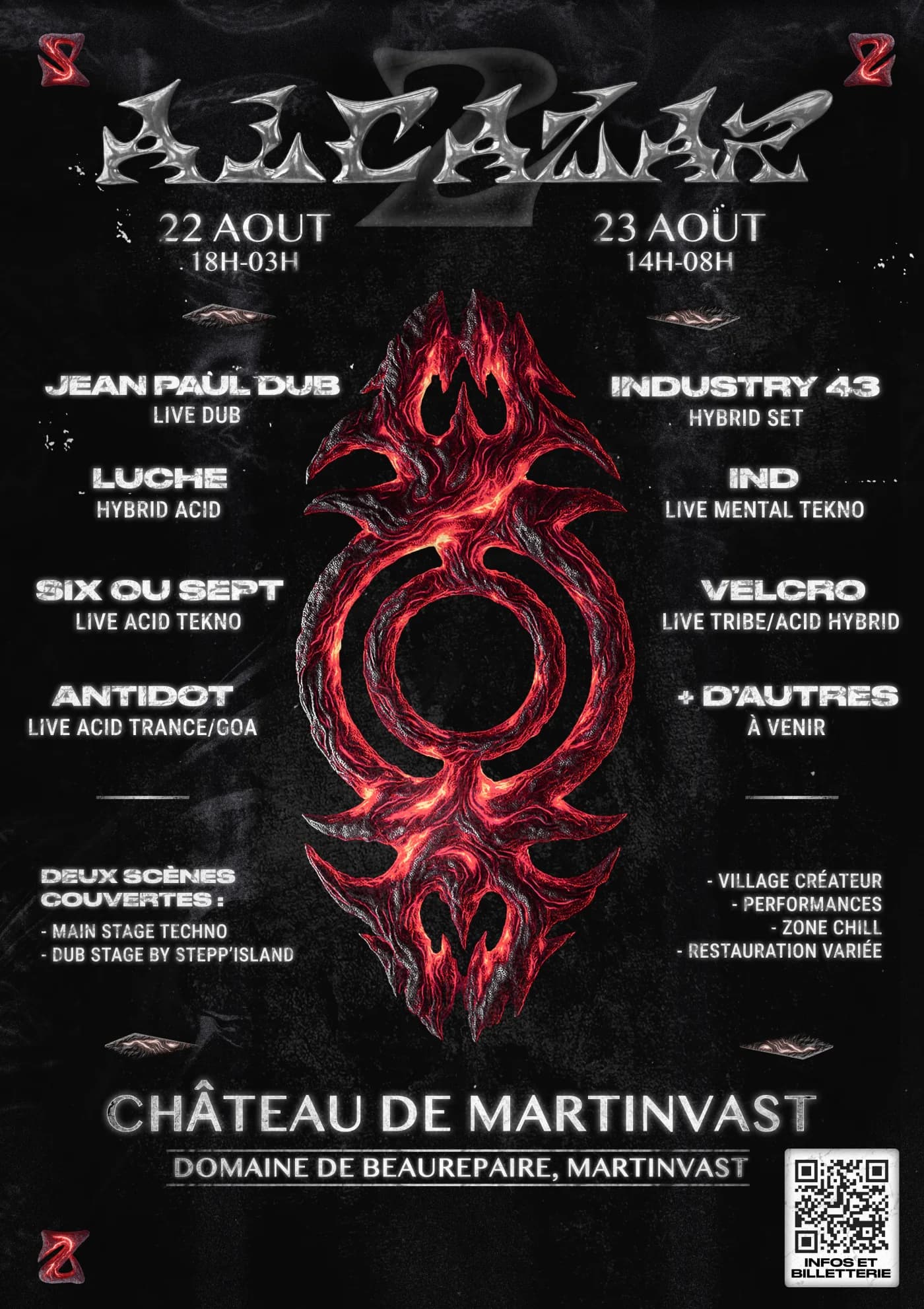 Affiche Alcazar 2025 : line-up et emblème de lave