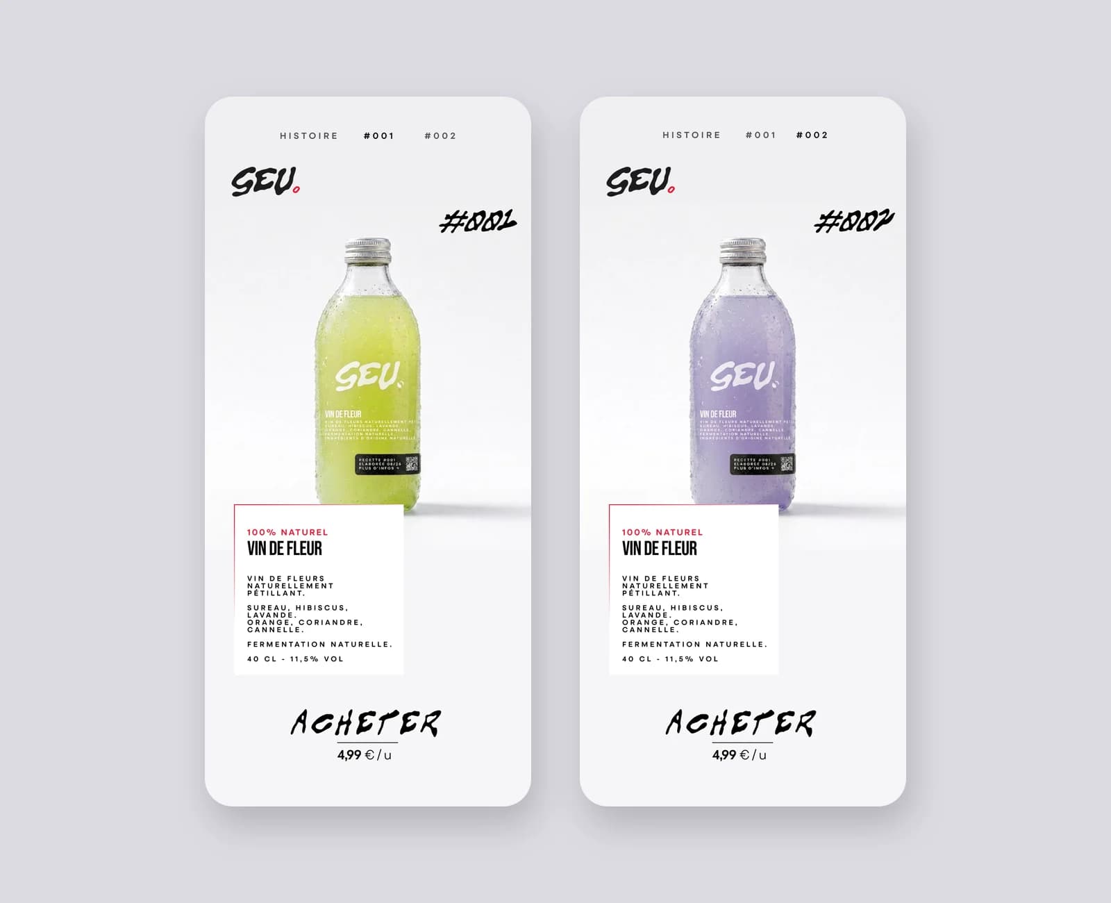 Le site Seu. sur mobile : recettes #001 et #002