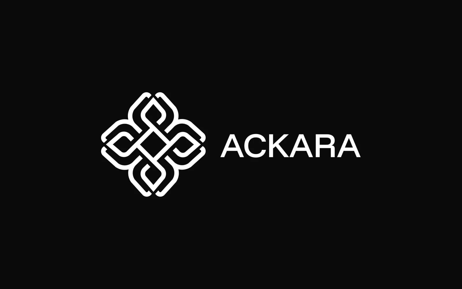 Logo Ackara, blanc sur noir
