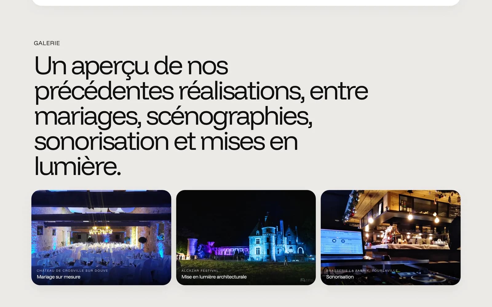 Section réalisations et catalogue PDF du site Ackara
