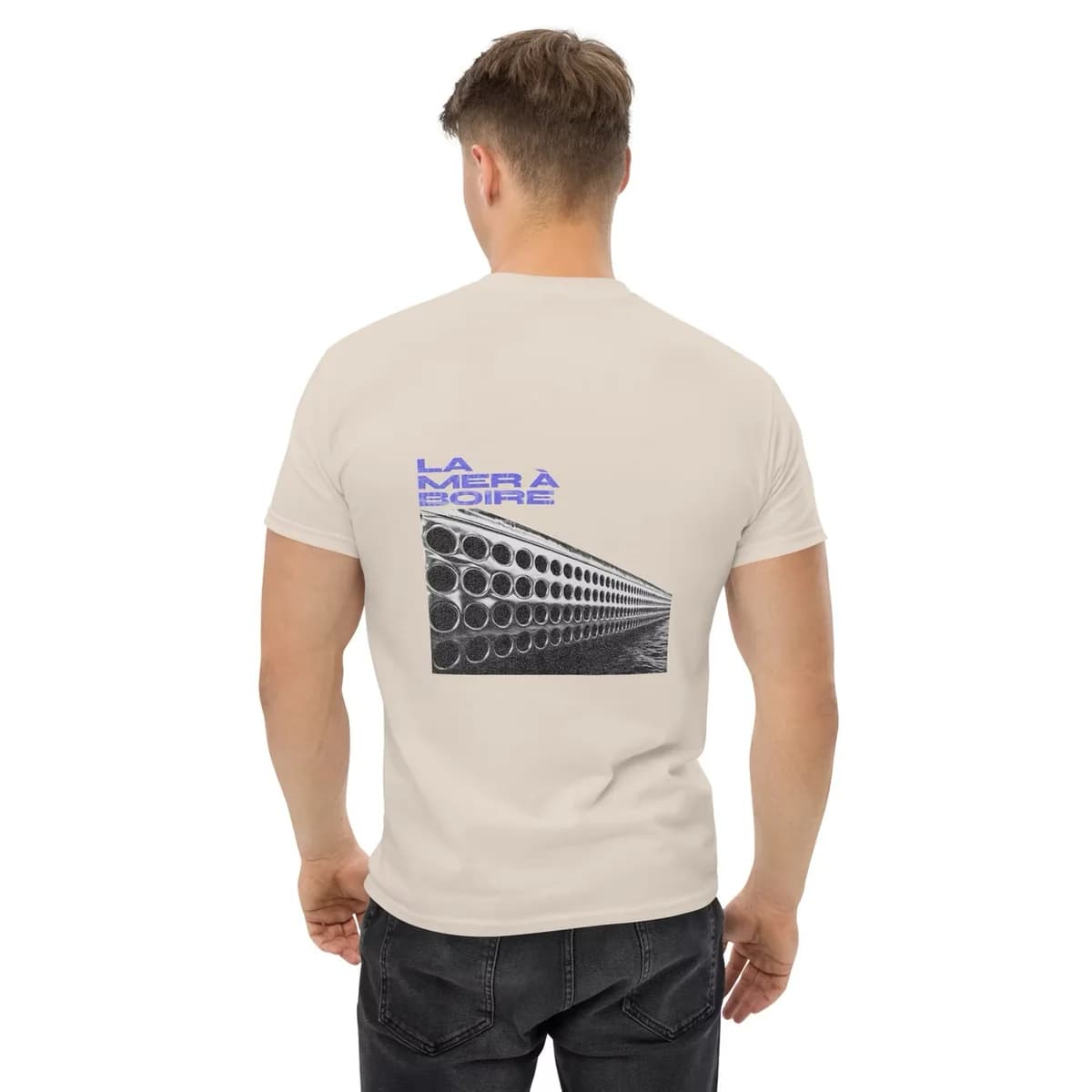 T-shirt La Mer à Boire porté, impression au dos